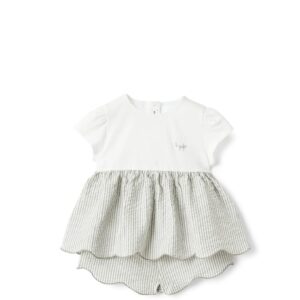 il gufo completo baby camicia + shorts seersucker