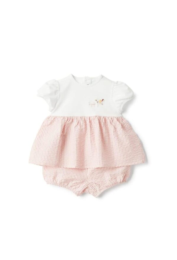 il gufo completo baby camicia + shorts seersucker