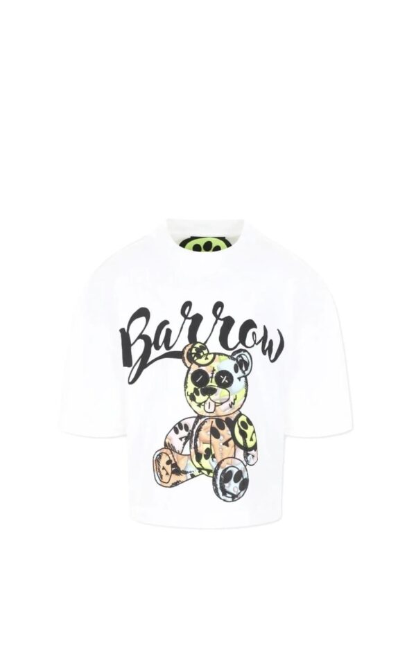Barrow t-shirt cropped con stampa bear