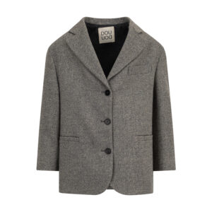 DOUUOD giacca over lurex con fiocco