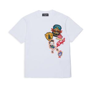 Dsquared2 t-shirt con pacht e stampa logo