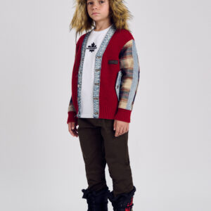Dsquared2 cardigan con inserti in denim